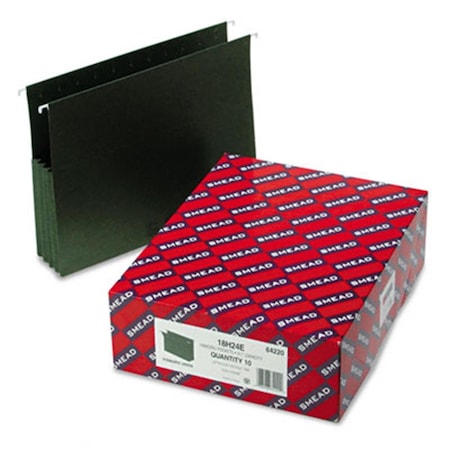 Smead 3-1/2   Capacity Hanging File Pockets with Sides  Letter  Two-Tone Std Green  10/Box SM32861
